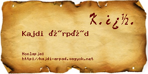 Kajdi Árpád névjegykártya