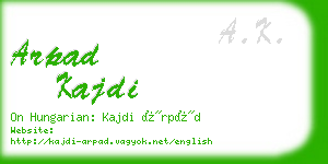 arpad kajdi business card